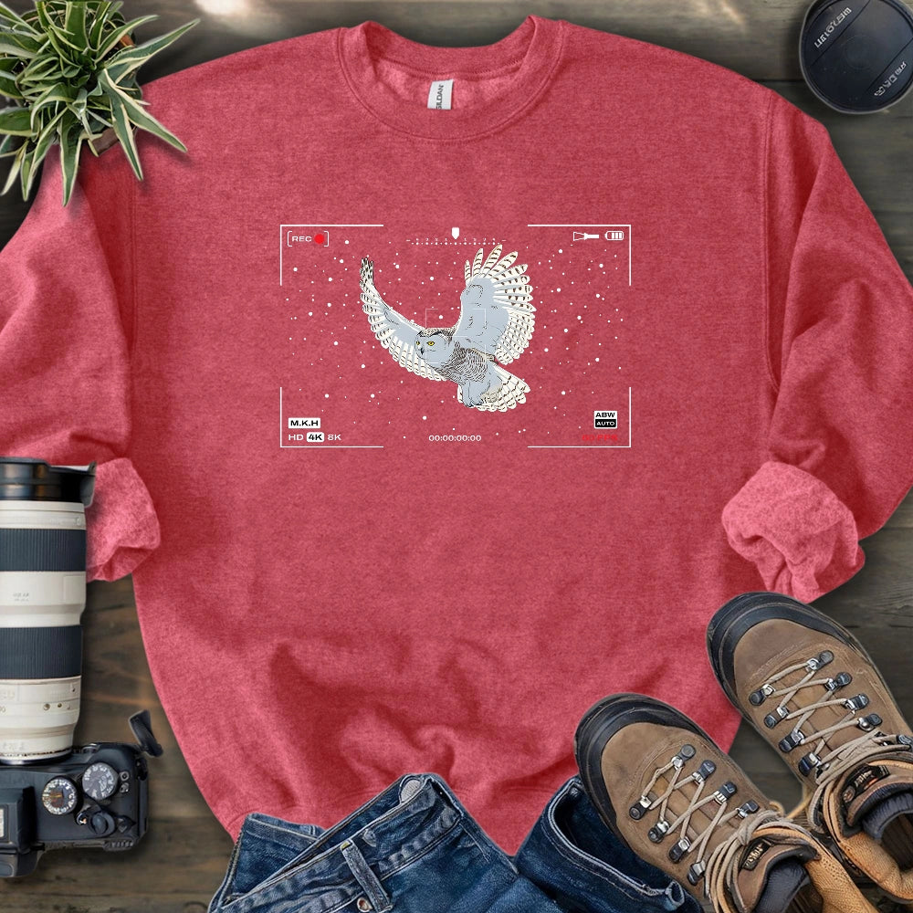 Snowy Owl In Snow Sweatshirt