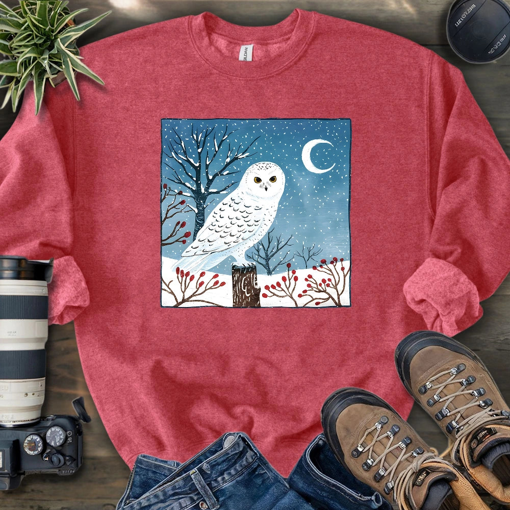 Snowy Owl at Midnight Sweatshirt