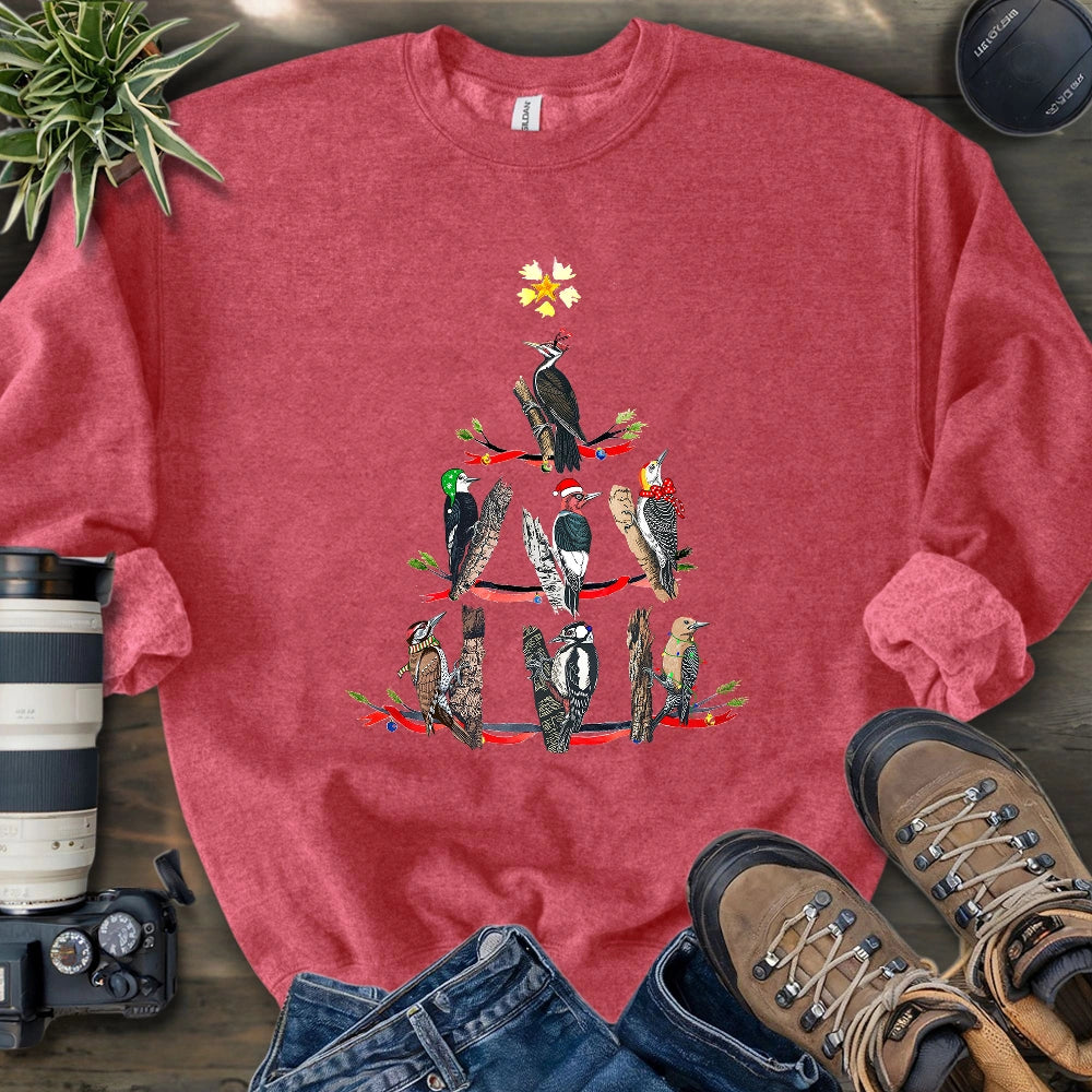 Woodpecker Christmas Tree Sweatshirt