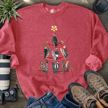 Woodpecker Christmas Tree Sweatshirt