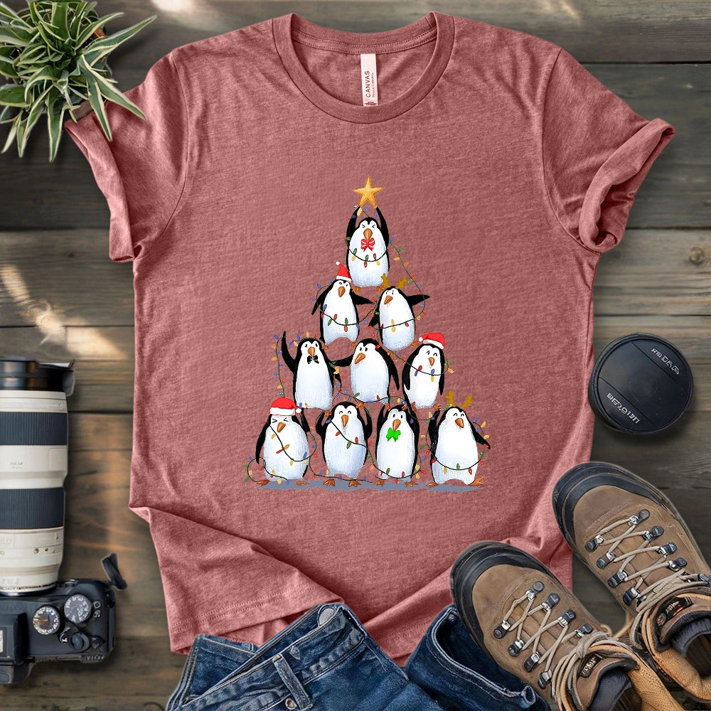 Penguin Christmas Tree T-shirt