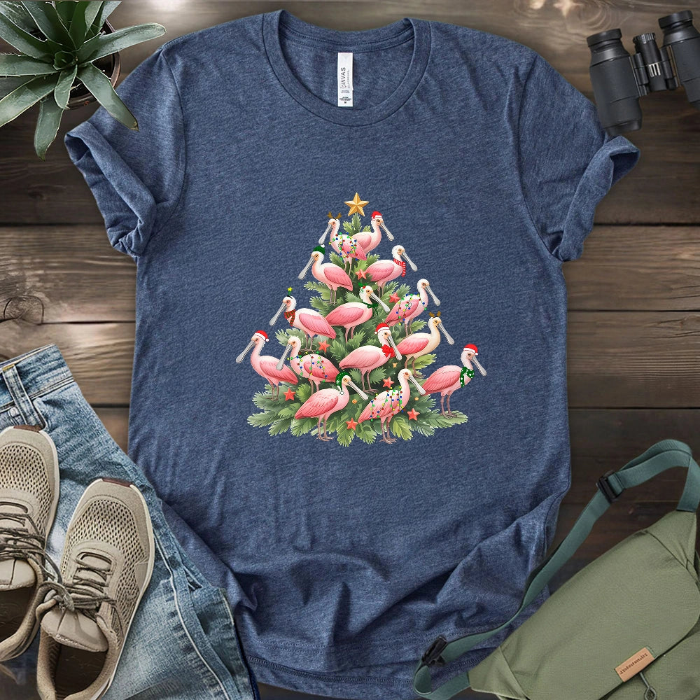 Spoonbill Christmas Tree T-shirt