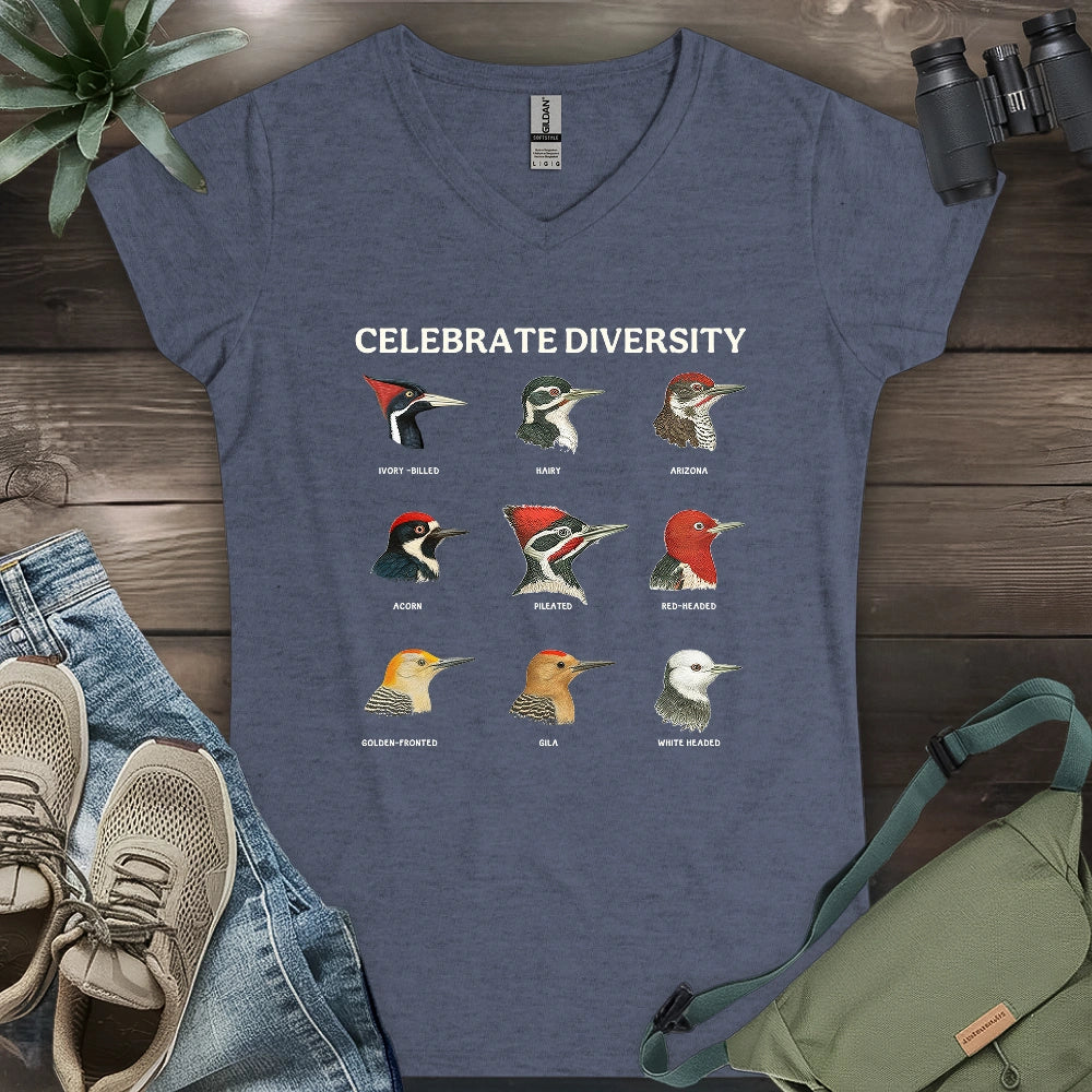 Woodpecker Diversity Lady V-neck