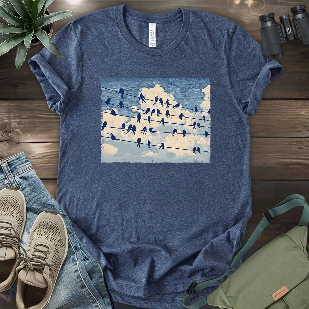 Music Stave On The Sky T-shirt