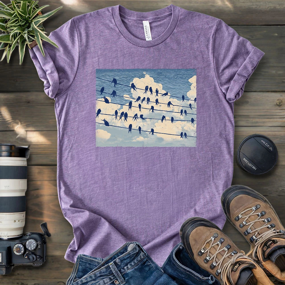 Music Stave On The Sky T-shirt