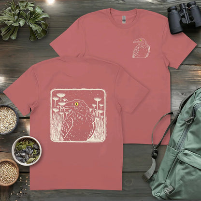 Floral Crow Silhouette 2 Side T-shirt