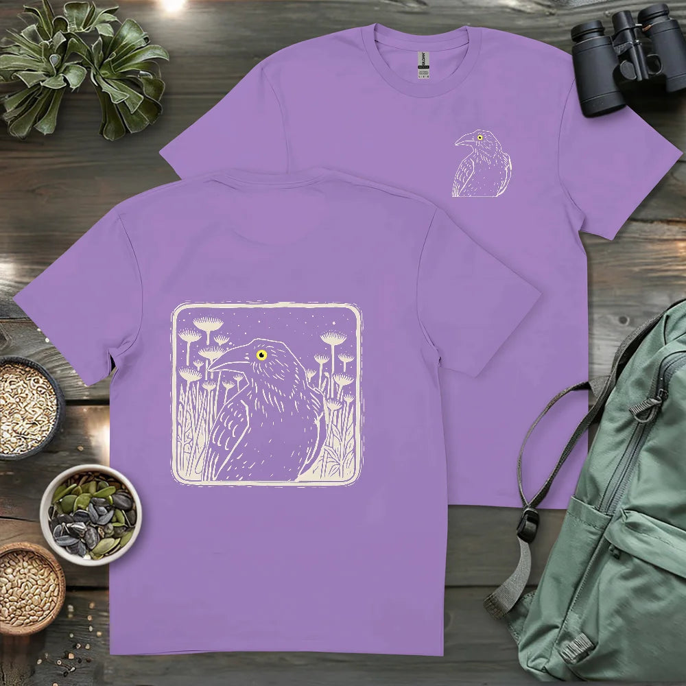Floral Crow Silhouette 2 Side T-shirt