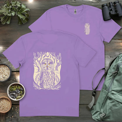 Great Grey Owl Linocut 2 Side T-shirt