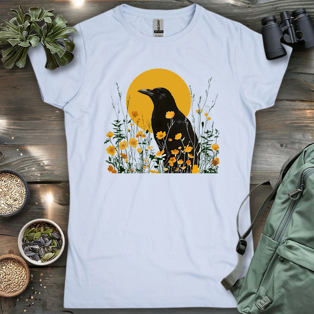 American Crow With Poppies Women's T-shirt