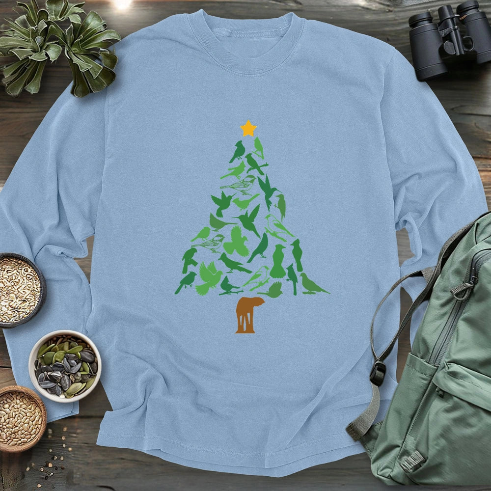 Backyard Birds Christmas Tree Long Sleeve T-shirt