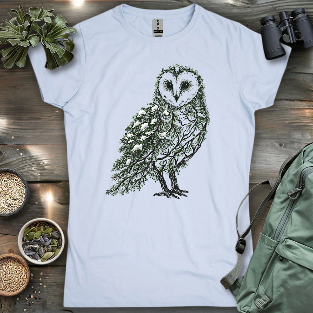 Barn Owl Made By Leaves Women's T-shirt