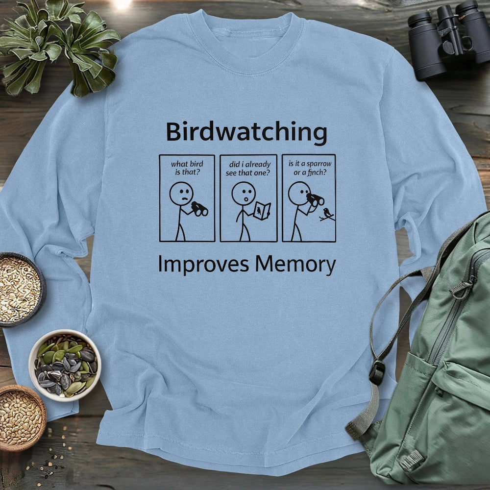 Birdwatching Improve Memory Long Sleeve T-shirt