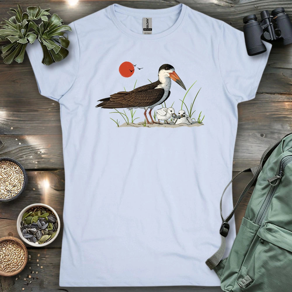 Black Skimmer With Chicks Women's T-shirt