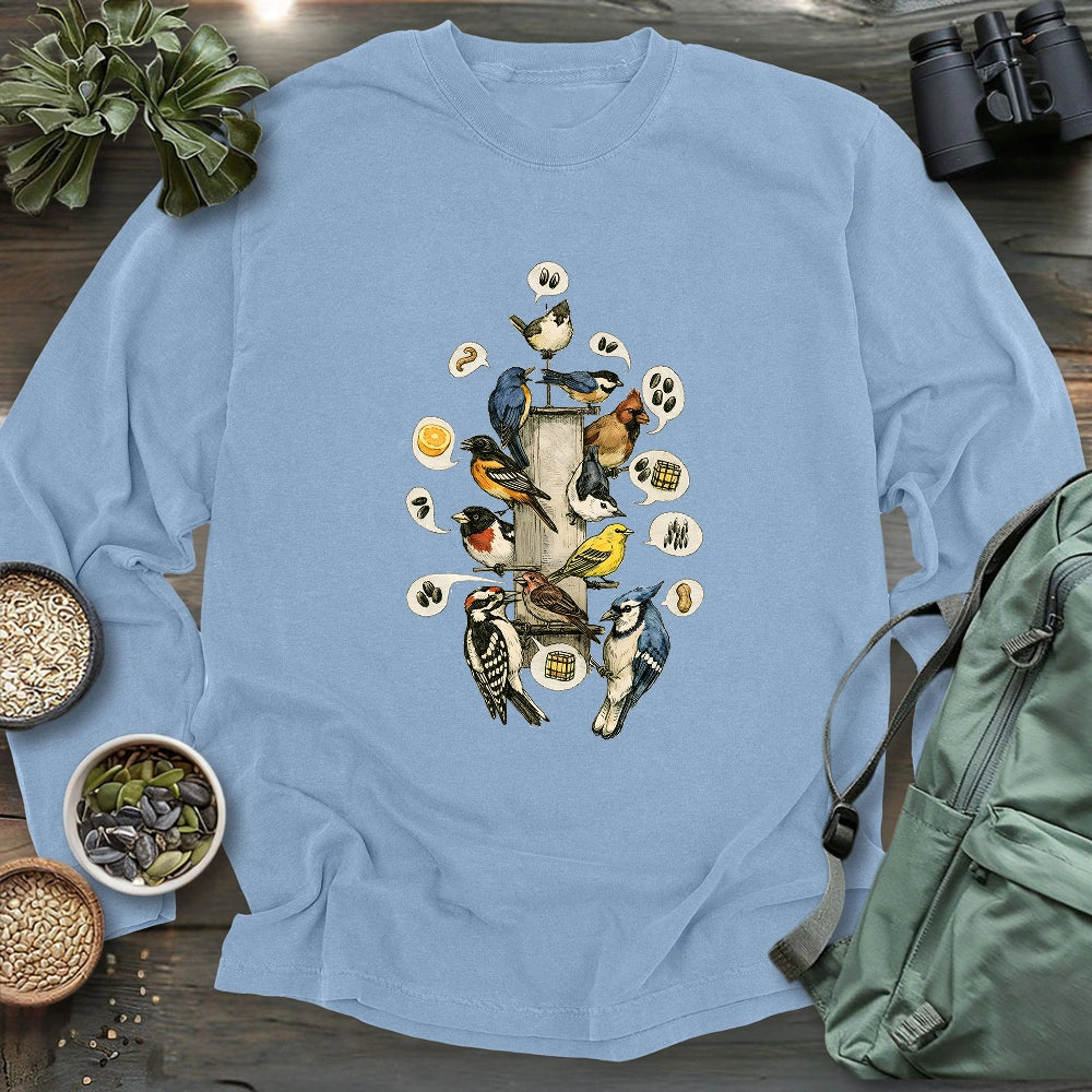 Busy Morning At Feeder Long Sleeve T-shirt