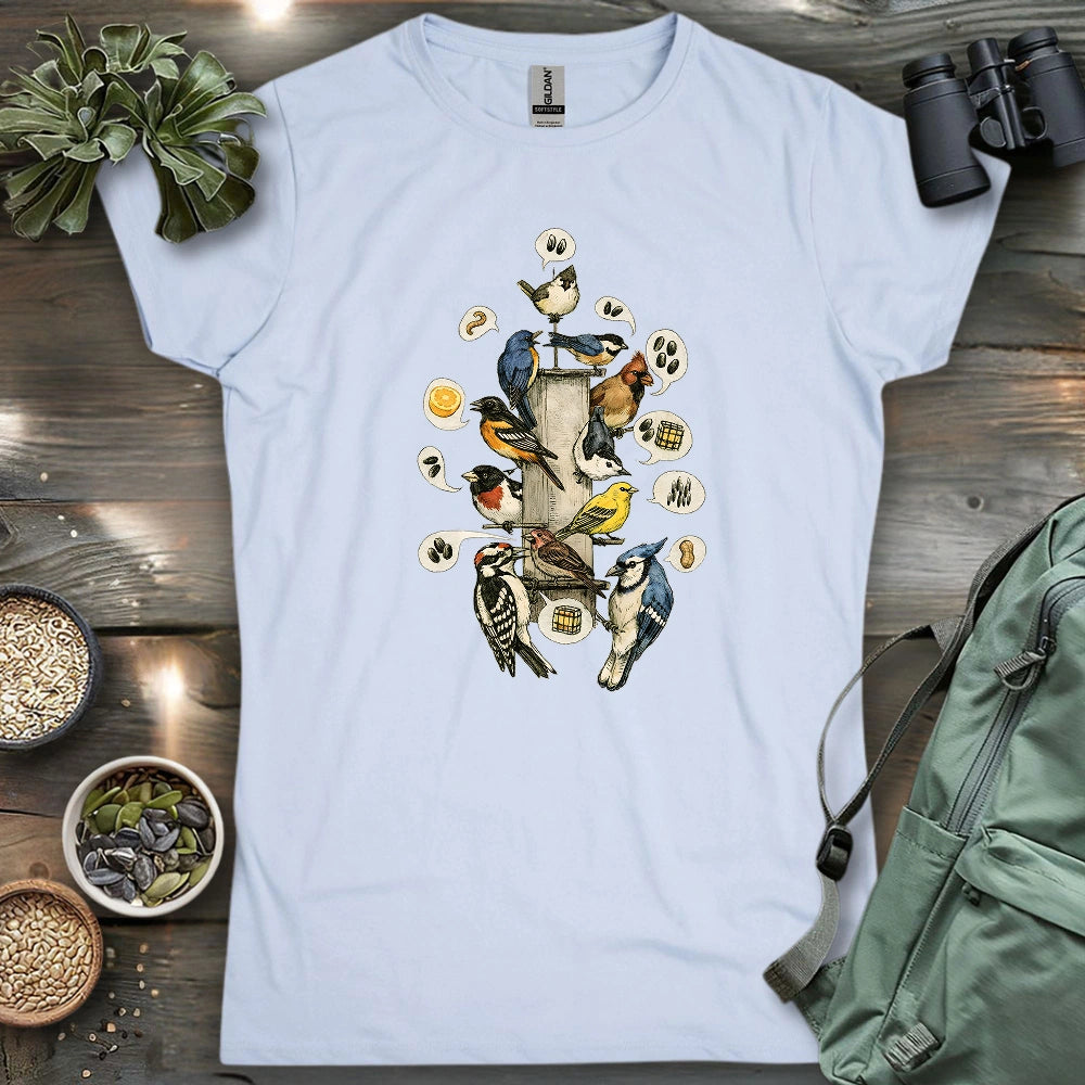 Busy Morning At Feeder Women's T-shirt