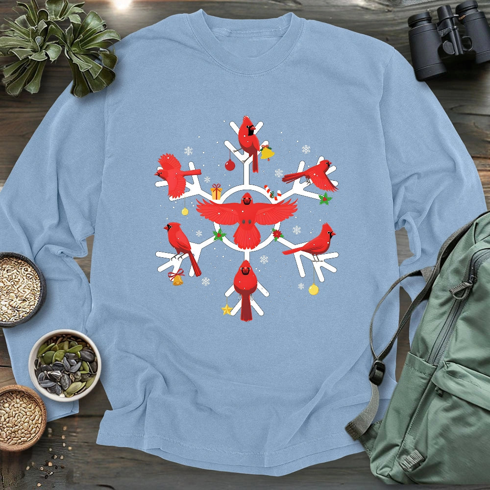 Cardinal Snowflake Long Sleeve T-shirt