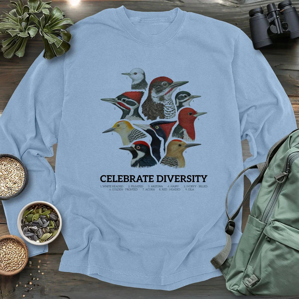 Celebrate Diversity Of Woodpeckers Long Sleeve T-shirt