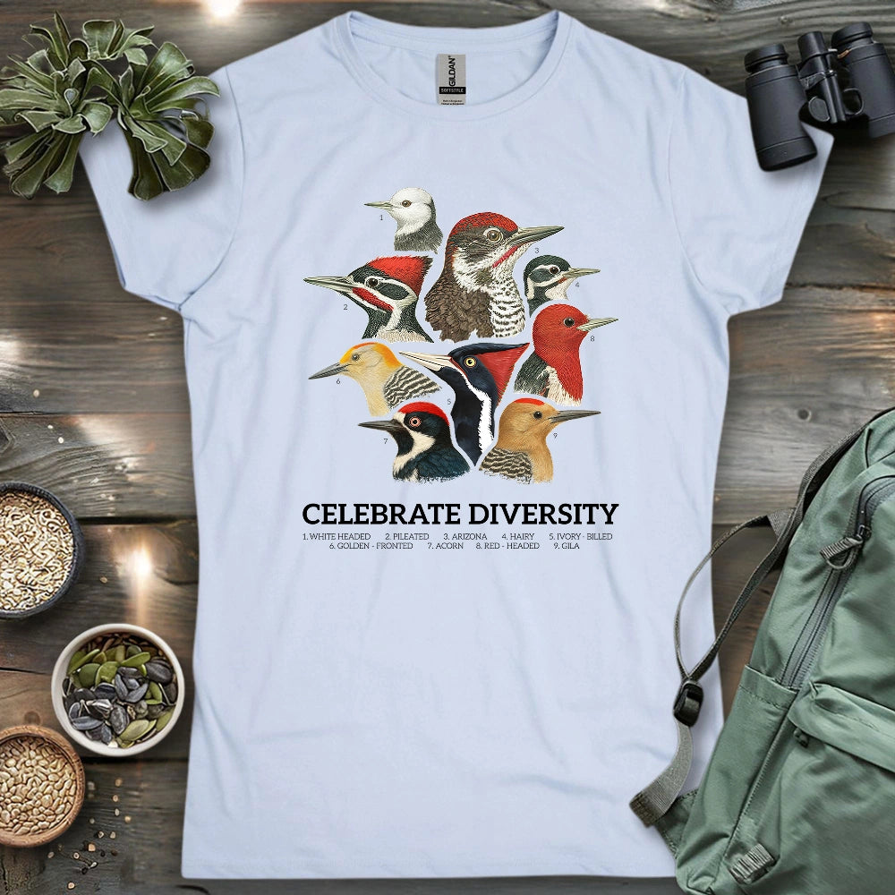 Celebrate Diversity Of Woodpeckers Women's T-shirt