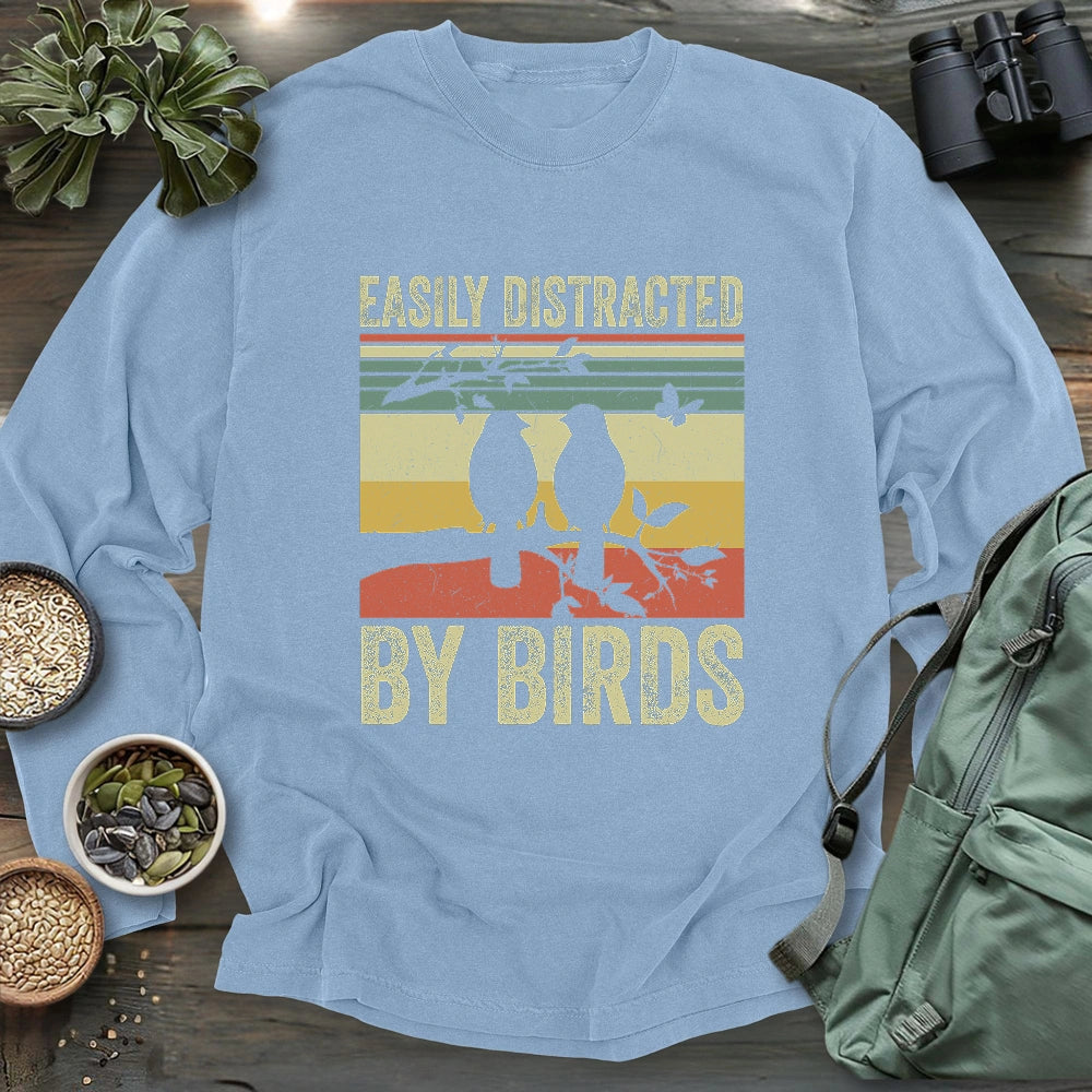 Easily Distracted By Bird Long Sleeve T-shirt