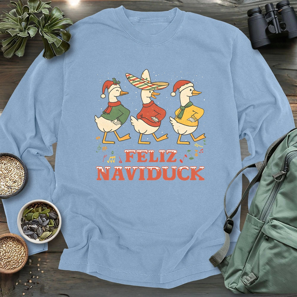 Feliz Naviduck Long Sleeve T-shirt