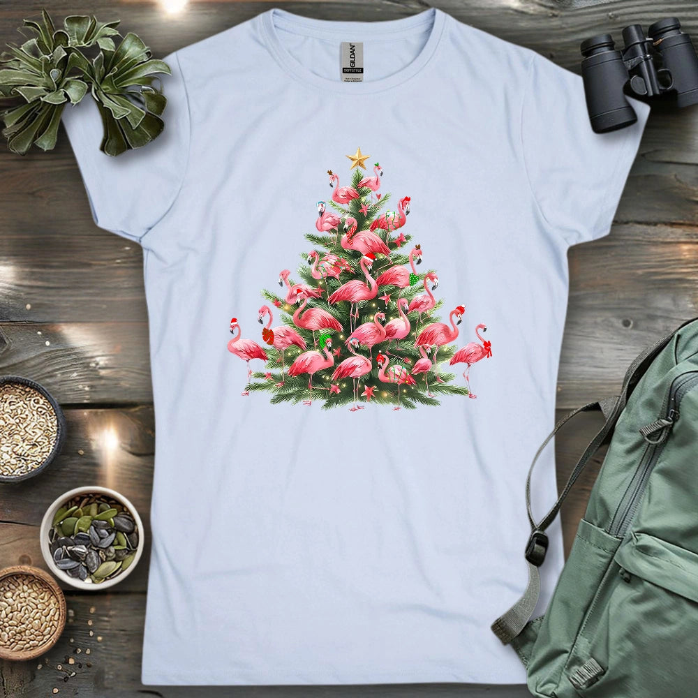 Flamingo Christmas Tree Women's T-shirt