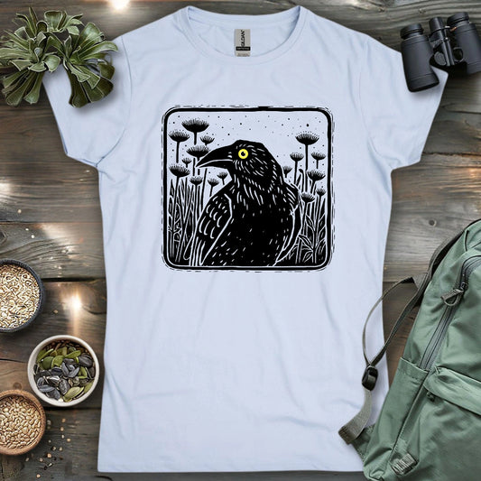 Floral Crow Silhouette Women's T-shirt