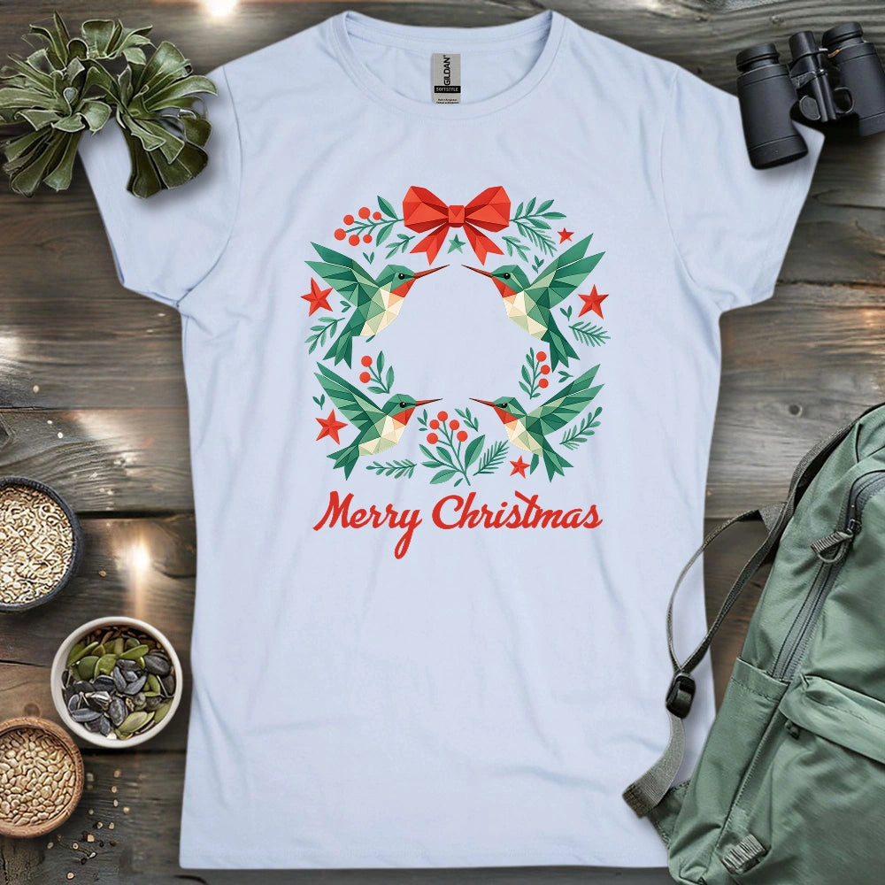 Geometric Hummingbird Wreath Women's T-shirt