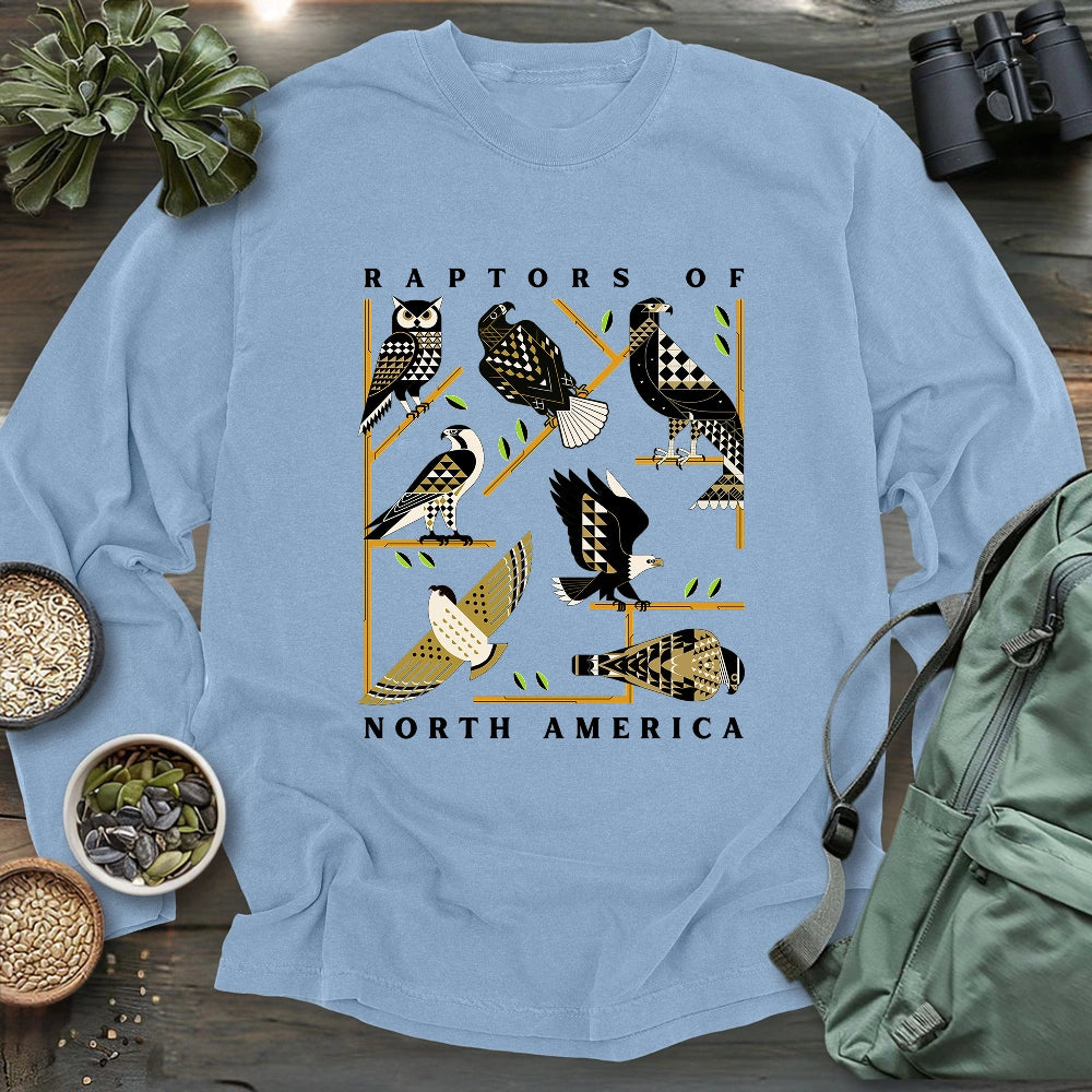 Geometric Raptors Of America Long Sleeve T-shirt