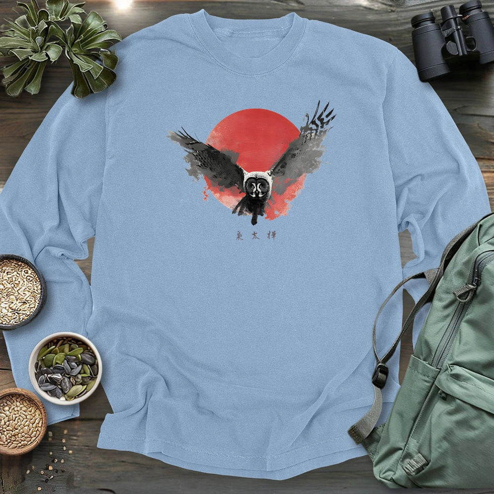 Great Grey Owl At Nightfall Long Sleeve T-shirt