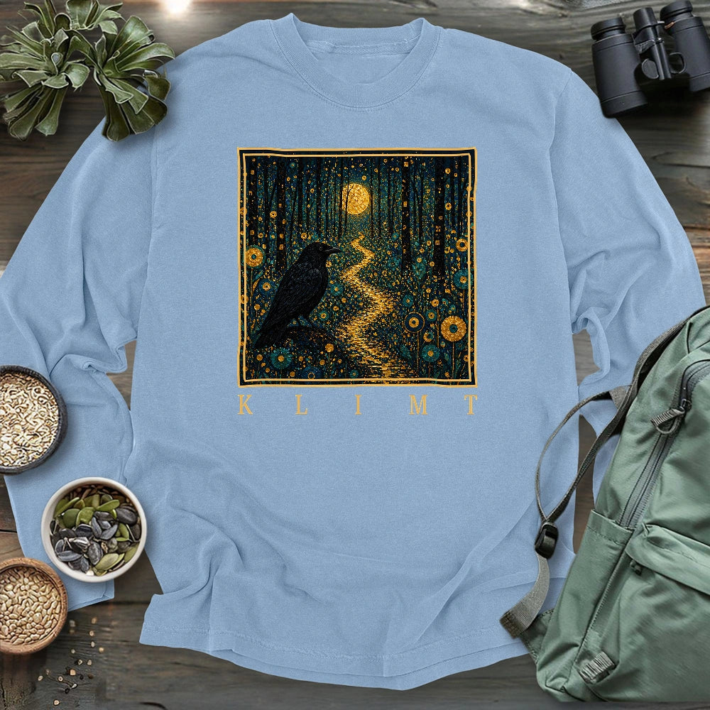 Klimt Crow On Golden Road Long Sleeve T-shirt
