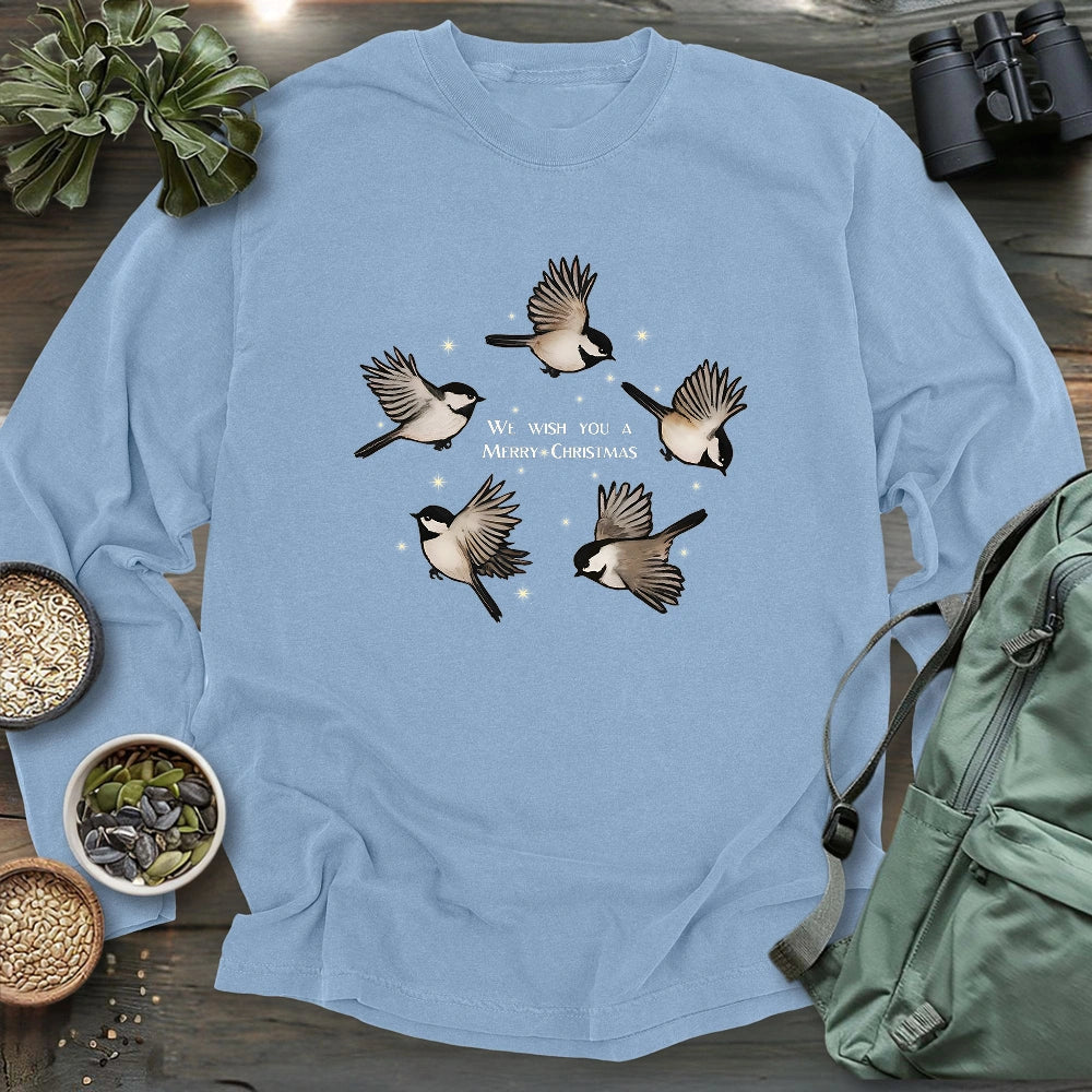 Merry Christmas Chickadee Long Sleeve T-shirt