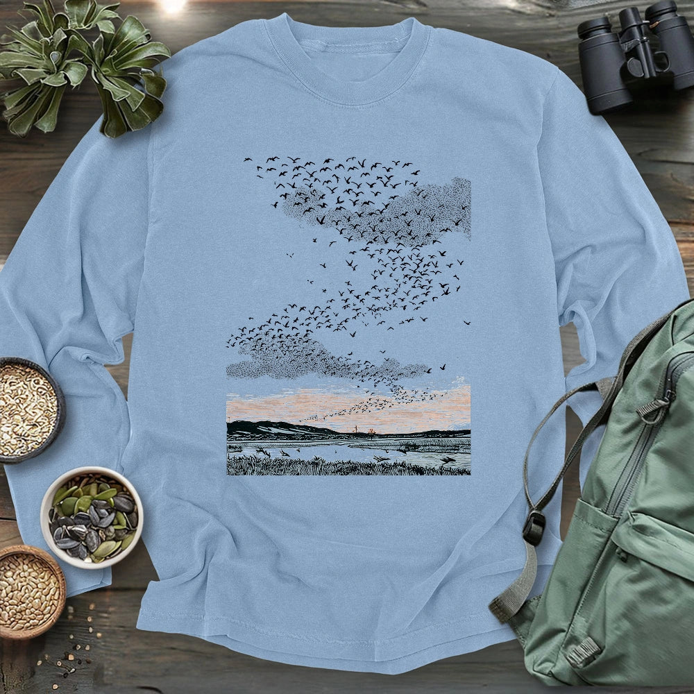 Migrating Wild Ducks Long Sleeve T-shirt