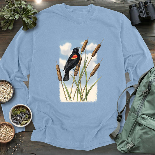 Morning On Cattail Field Long Sleeve T-shirt
