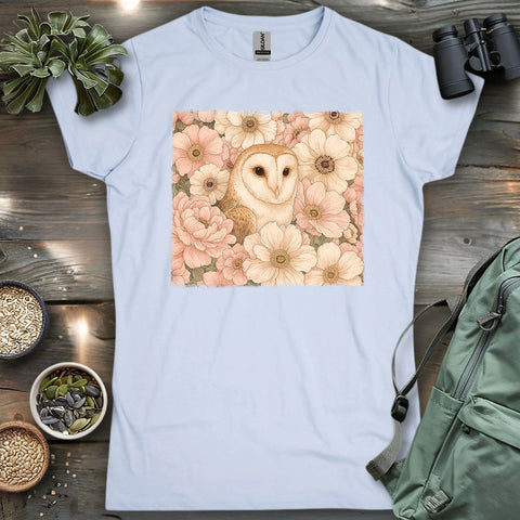Owl In Flower Field Women's T-shirt