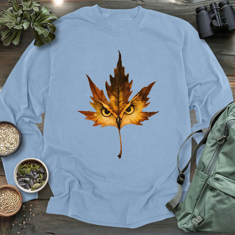 Owl Mapple Leaf Long Sleeve T-shirt