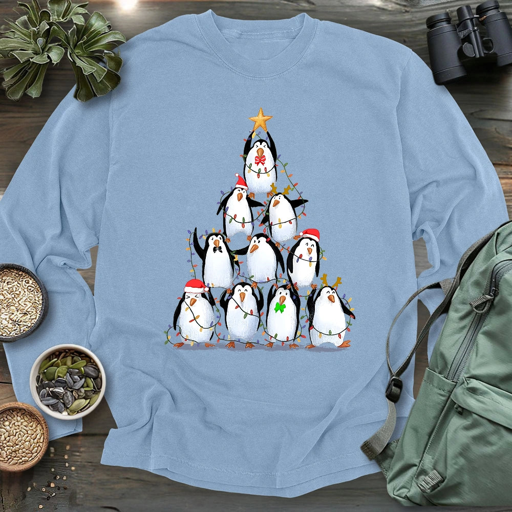 Penguin Christmas Tree Long Sleeve T-shirt
