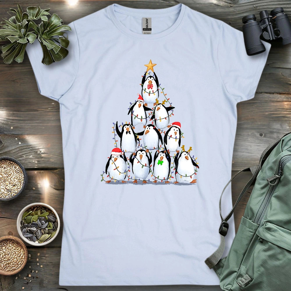 Penguin Christmas Tree Women's T-shirt