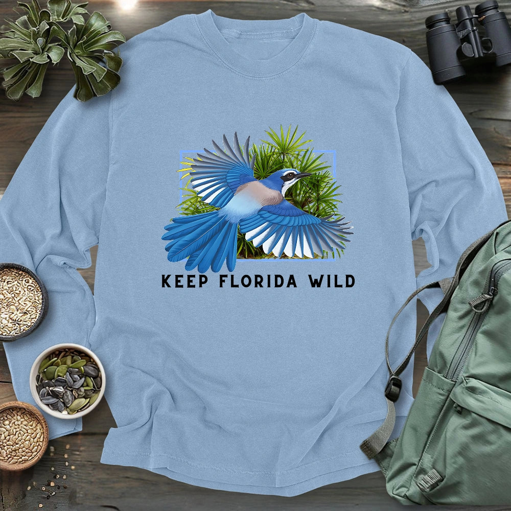 Protect Florida Scrub Jay Long Sleeve T-shirt