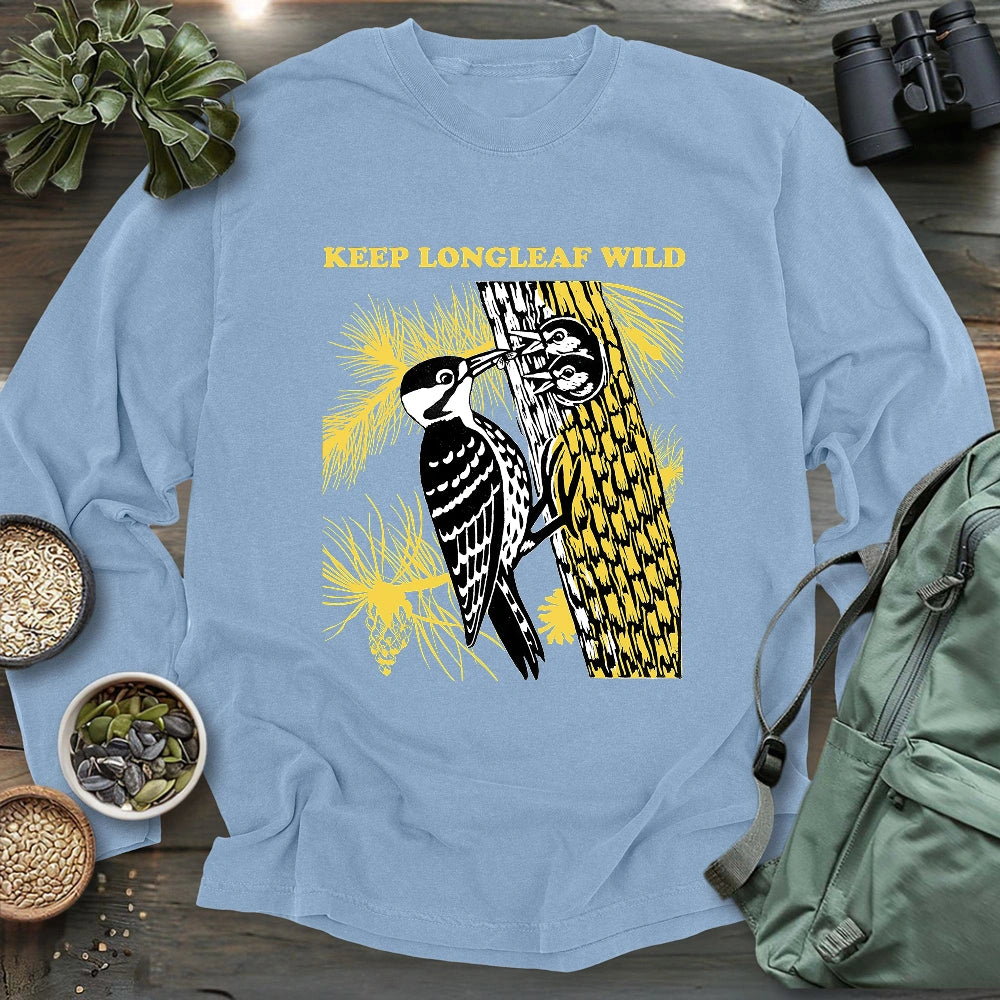 Protect Red-cocked Woodpecker Long Sleeve T-shirt