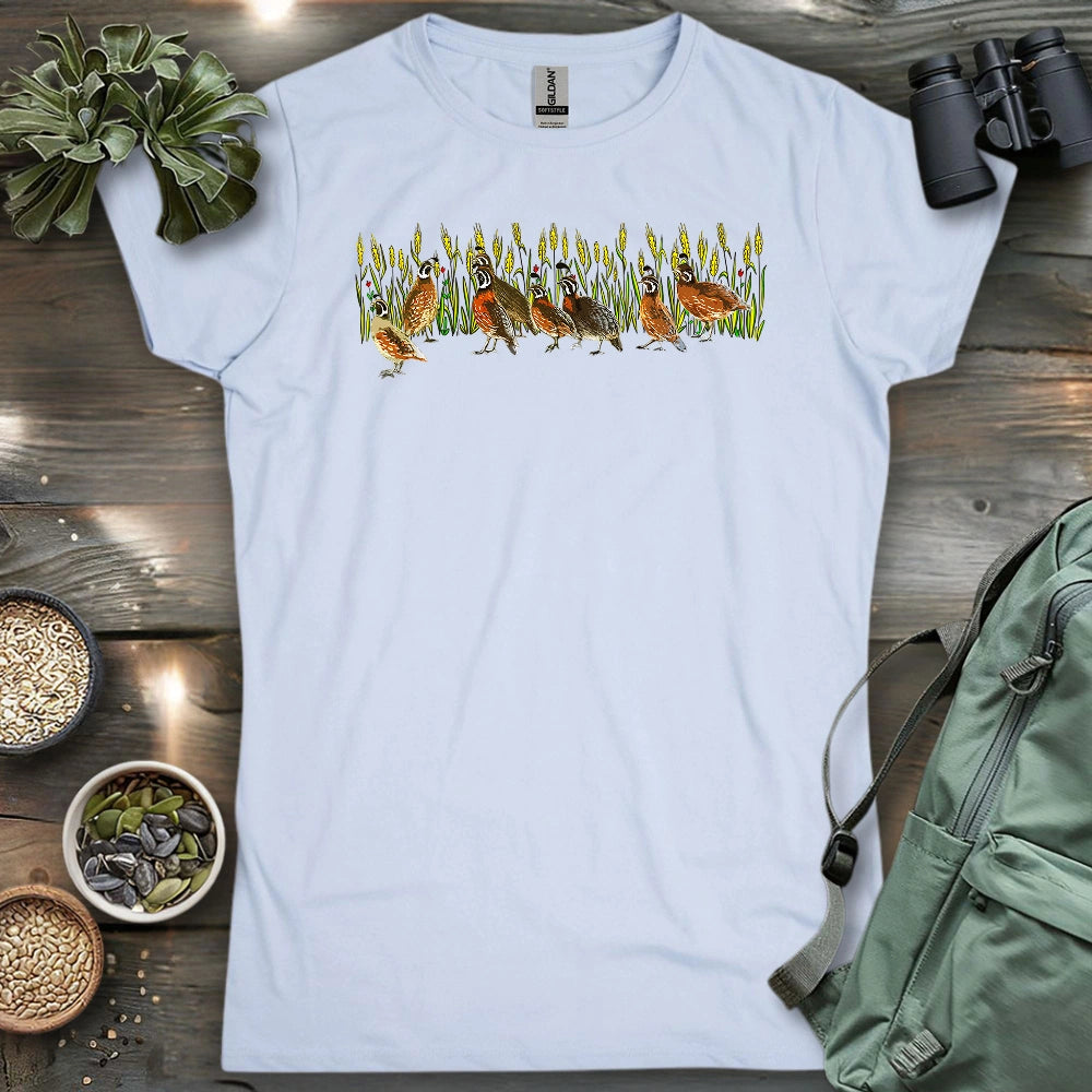 Quails At Wheat Field Women's T-shirt