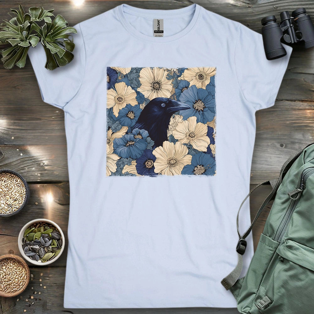 Raven In Flower Field Women's T-shirt