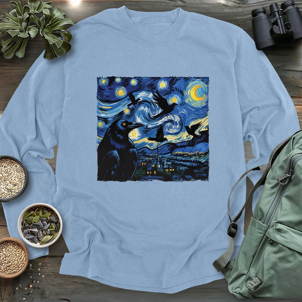 Raven Starry Night Long Sleeve T-shirt