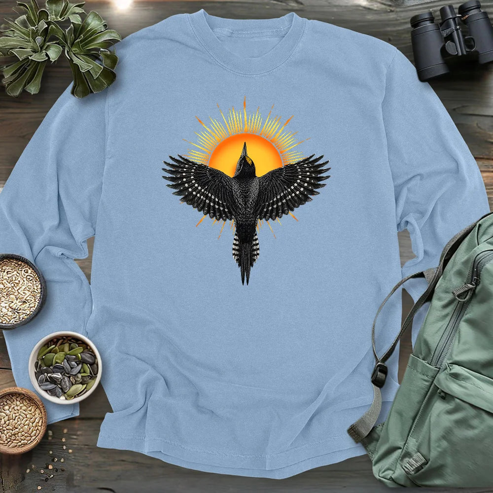 Rise Black Backed Woodpecker Long Sleeve T-shirt