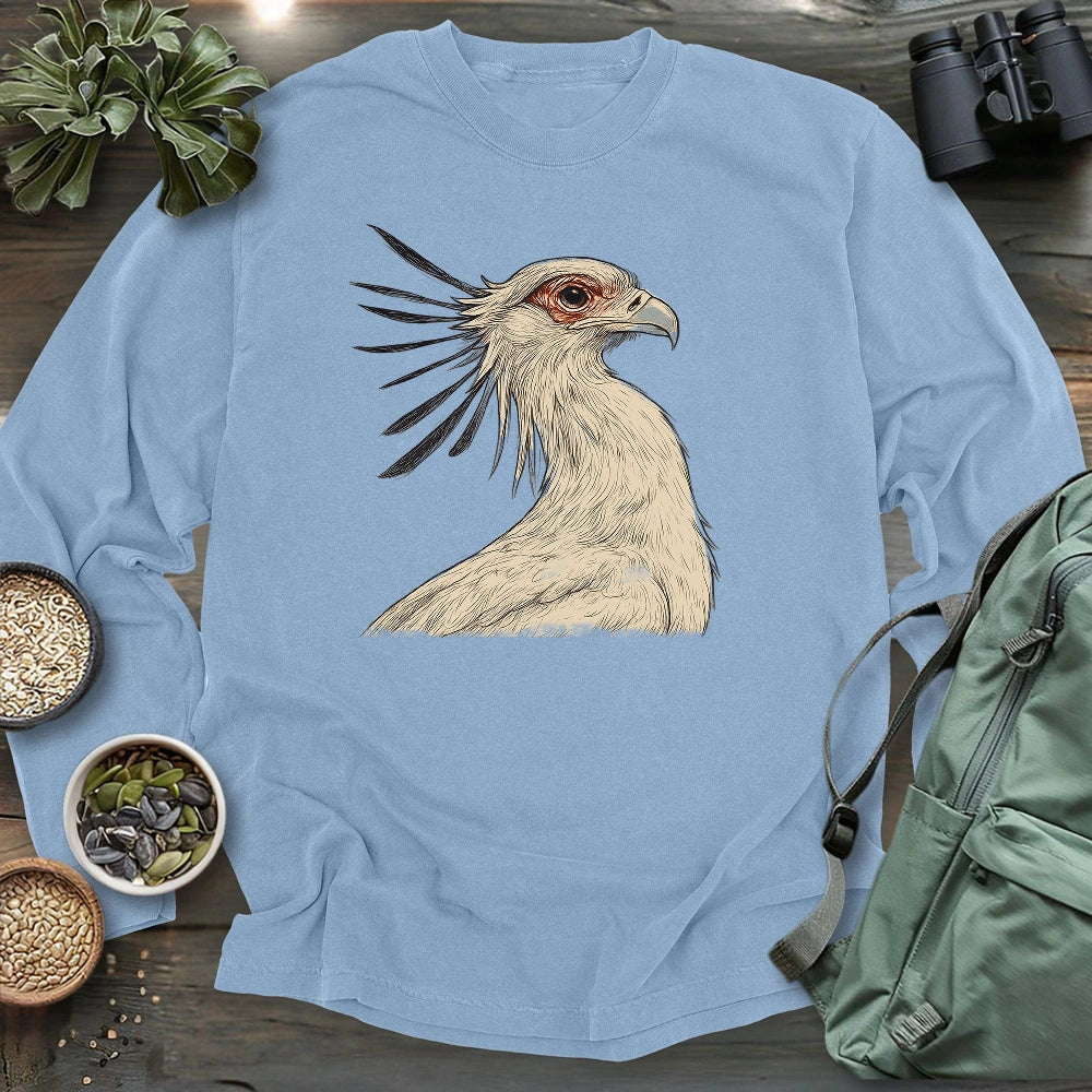Secretary Bird Sketch Long Sleeve T-shirt