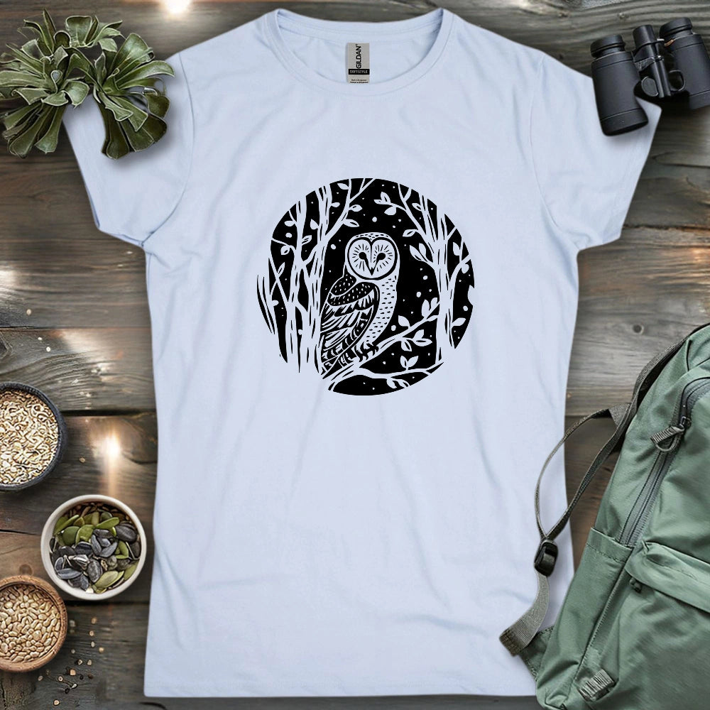 Simple Winter Barn Owl Women's T-shirt