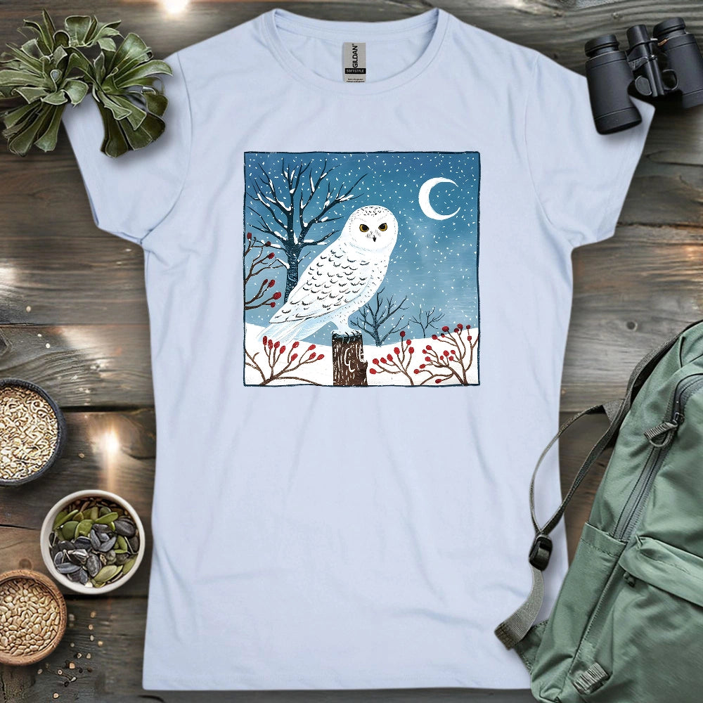 Snowy Owl at Midnight Women's T-shirt