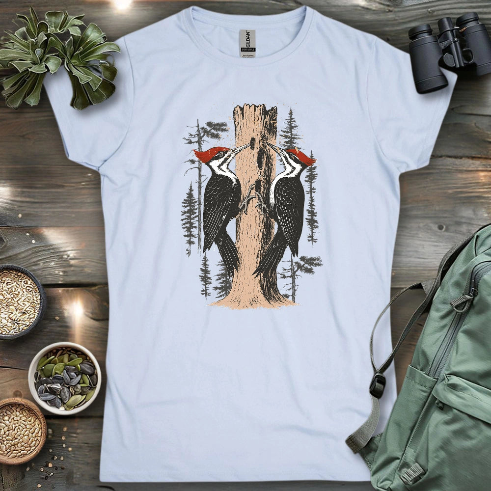 Twin Woodpeckers Drumming Women's T-shirt