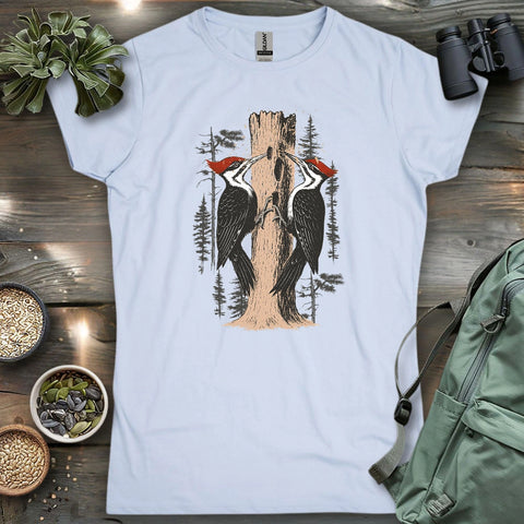Twin Woodpeckers Drumming Women's T-shirt