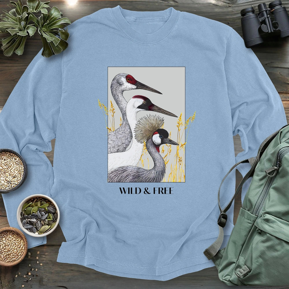 Wild Cranes Must Be Protected Long Sleeve T-shirt
