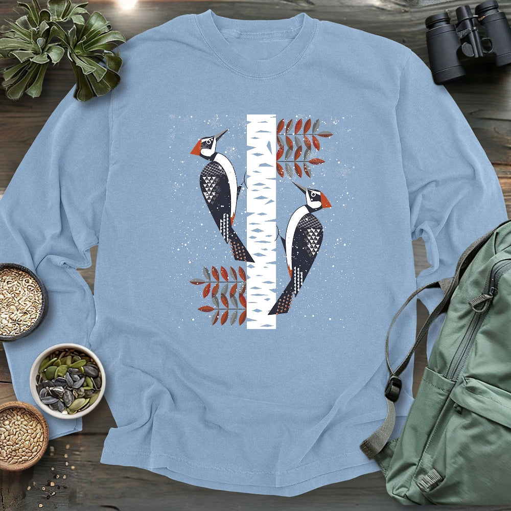 Winter Woodpeckers Long Sleeve T-shirt